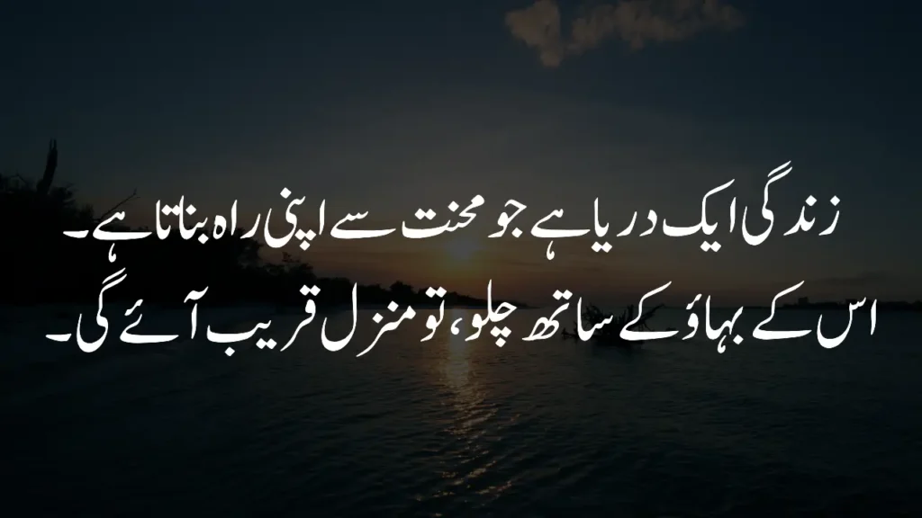 River of effort in life quotes in Urdu