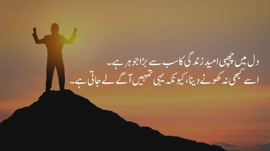 Hopeful heart inspiring life quotes in Urdu