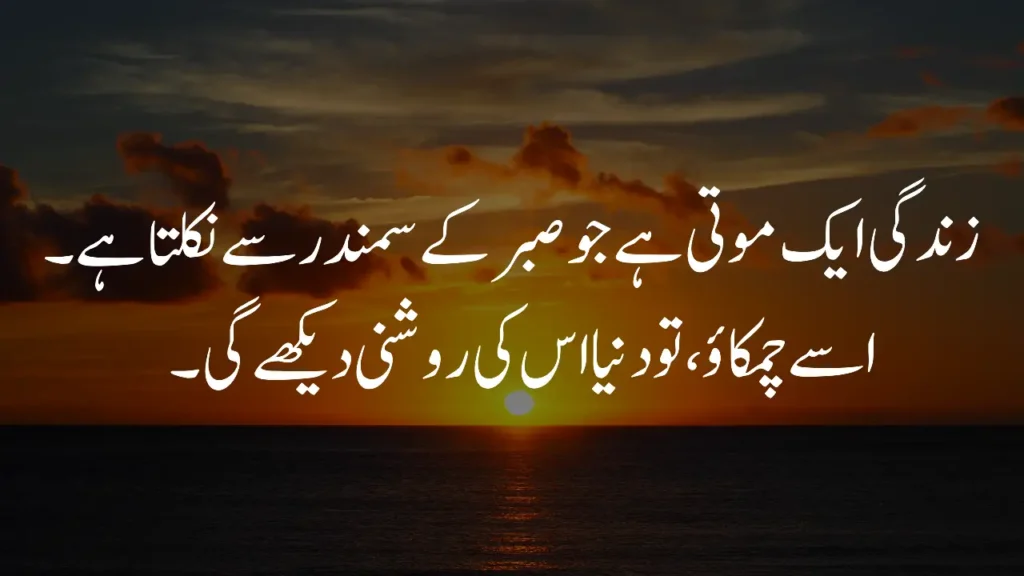 Pearl of patience in life quotes in Urdu