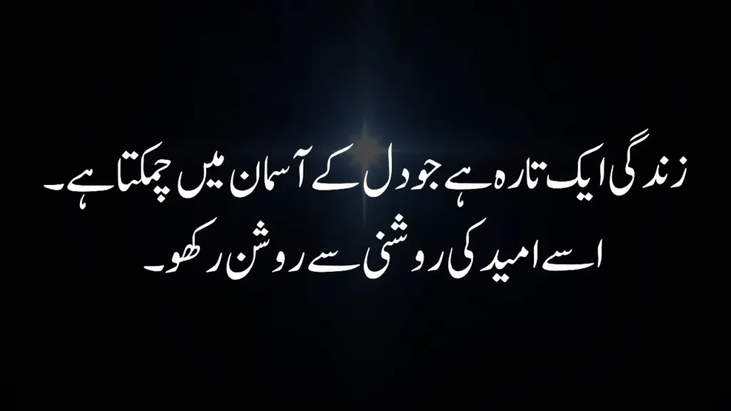 Star of hope in life quotes in Urdu